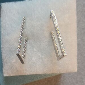 Touchstone Crystal  Silver Earrings 'Around The Corner'